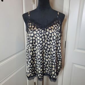 NWT Tiffany Lane Black Beige White Leopard Print Cami Women's Size Medium